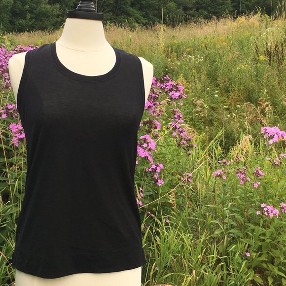 NWT Ripple Yoga Racerback Fine / Tissue Cotton Tank Black Small - Picture 4 of 9